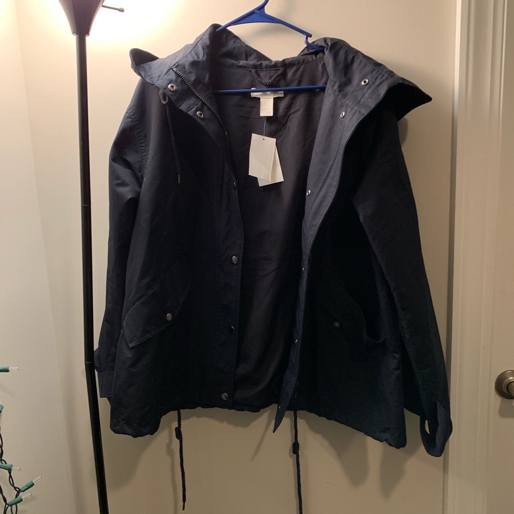 H&M Navy Blur Lightweight Coat